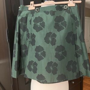 Tory Burch Green Floral Mini Skirt
